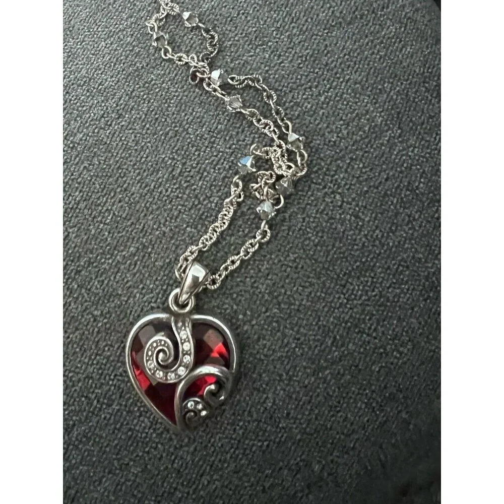 Brighton CUPIDS LOVE Swarovski Crystal reversible Silver Plated Retired